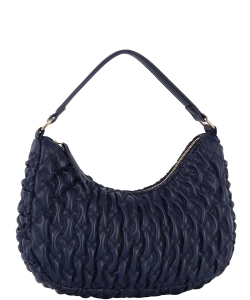 Quilted Ruffle Shoulder Bag HGE-0147 NAVY